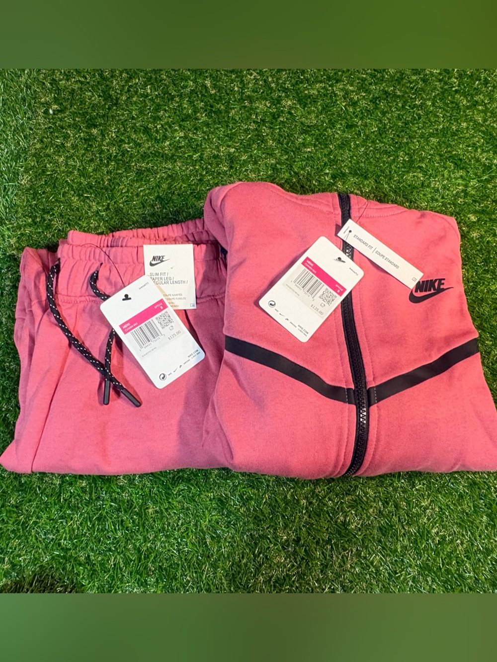 Nike Tech Adult Pink Jogger 2 piece Sweatsuit with Black Accents